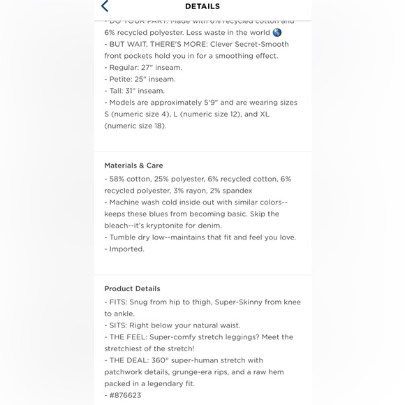 Old Navy 360 Stretch Extra High Rise Rockstar Super Skinny Patchwork Ripped Jean - Picture 8 of 8